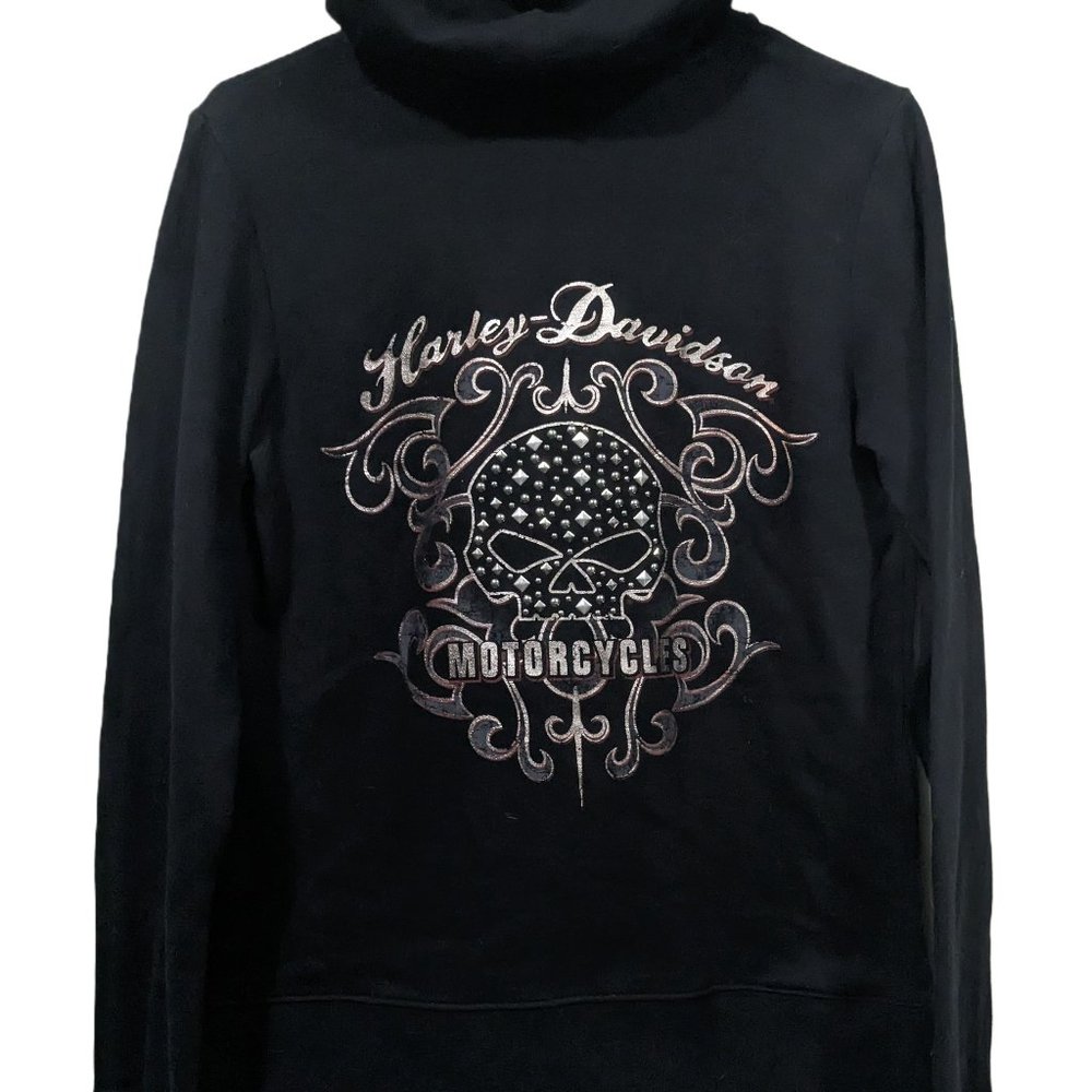 NWT Harley Davidson Skull Zip-Up Hoodie